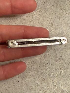 Vintage swank art deco Silver Metal Art Tie bar money clip